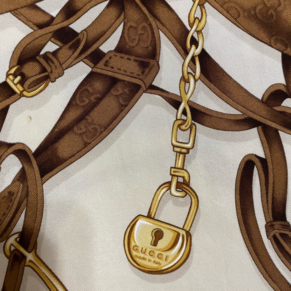 *Authenticated* Gucci Silk Scarf Large Square Equestrian 85th - Picture 3 of 9